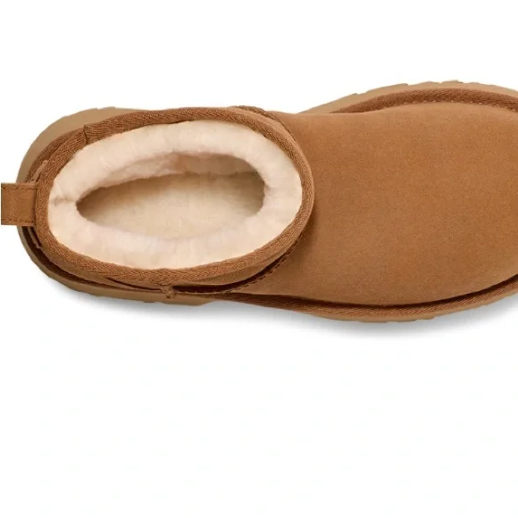 Ugg Women's Tan Platform Ankle Boots, ultra mini new heights - Picture 3 of 10